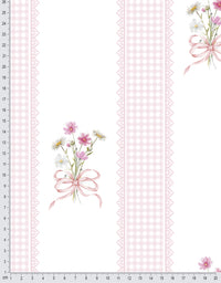 Papel de Parede Adesivo Buquê de Flor Listrado Rosa