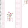 Papel de Parede Adesivo Buquê de Flor Listrado Rosa