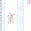 Papel de Parede Adesivo Buquê de Flor Listrado Azul