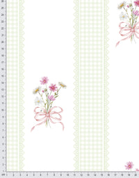 Papel de Parede Adesivo Buquê de Flor Listrado Verde