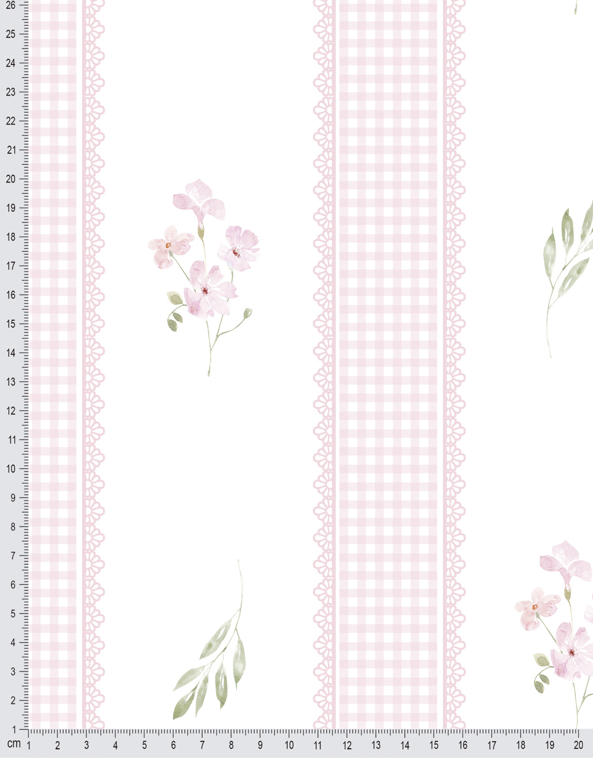 Papel de Parede Adesivo Floral Rosa Listrado Provençal