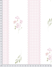 Papel de Parede Adesivo Floral Rosa Listrado Provençal