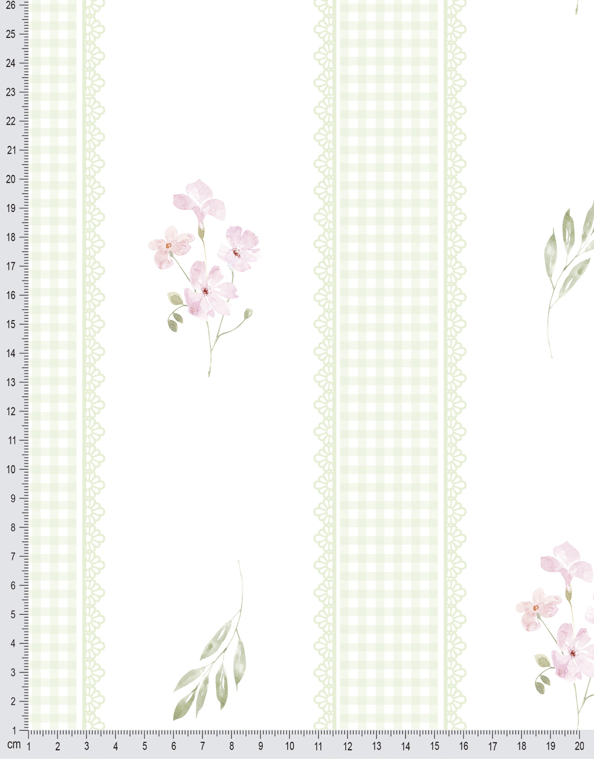 Papel de Parede Adesivo Floral Listrado Verde Provençal