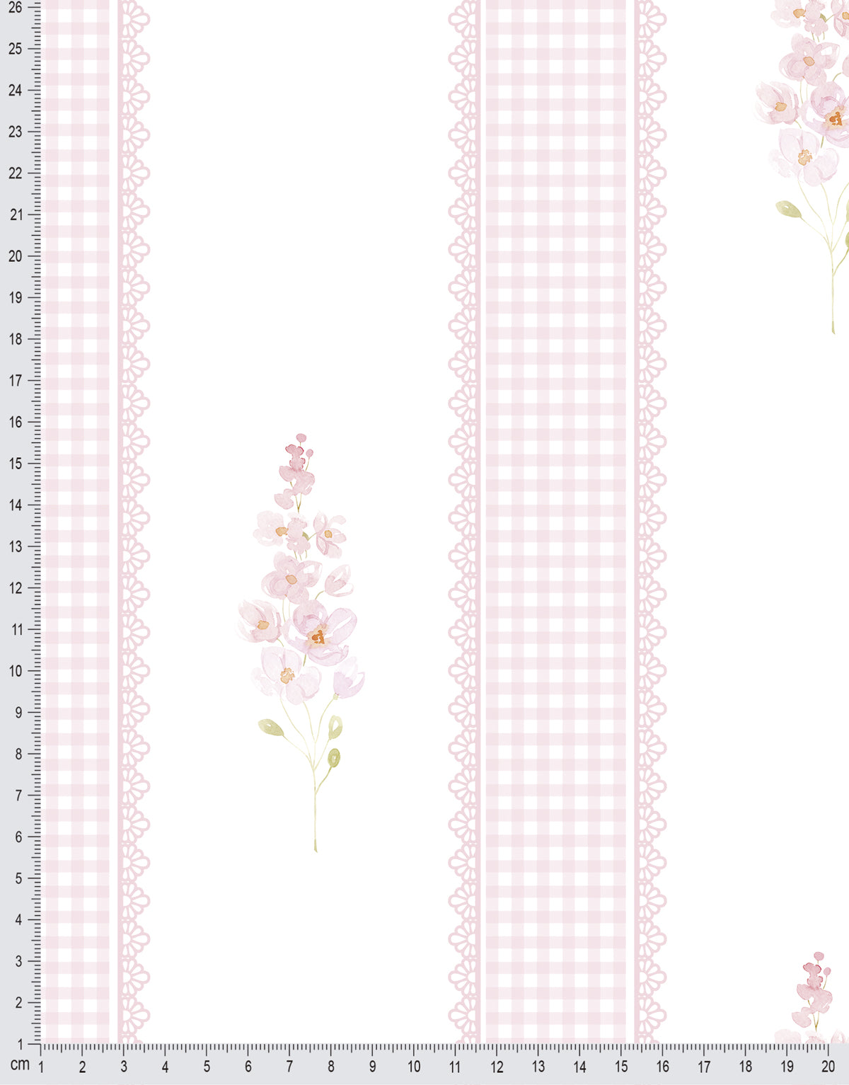 Papel de Parede Adesivo Floral Listrado Rosa