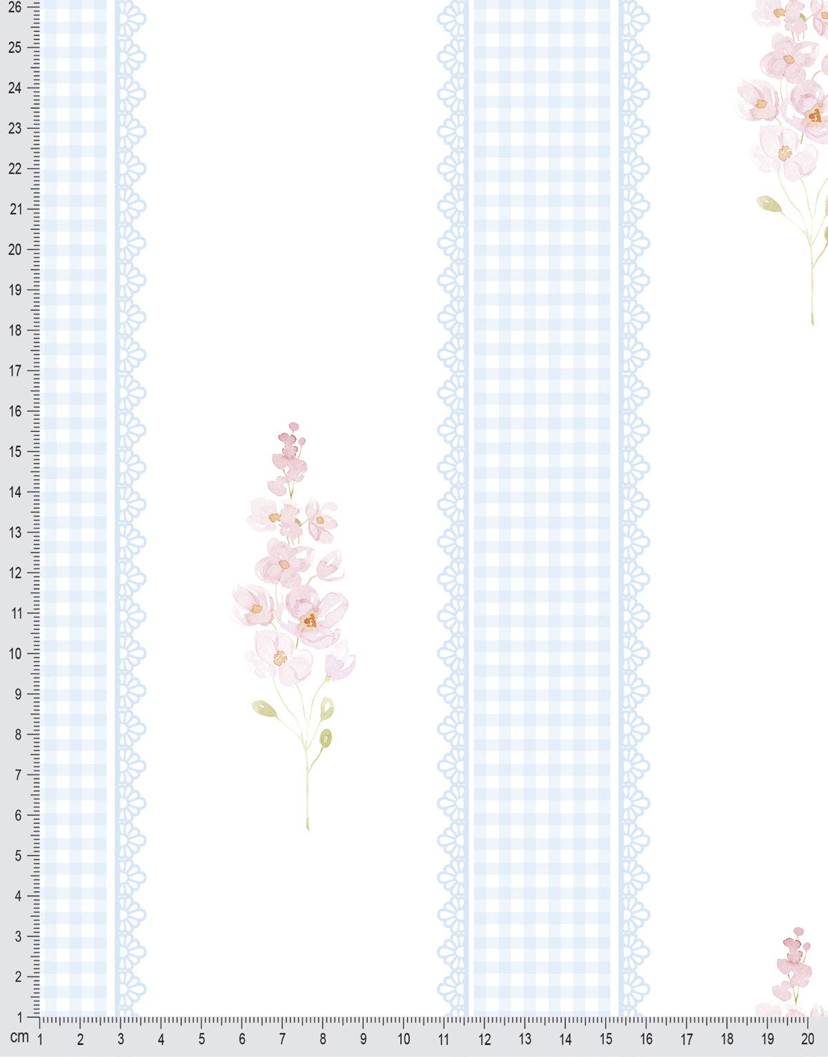 Papel de Parede Adesivo Floral Listrado Azul