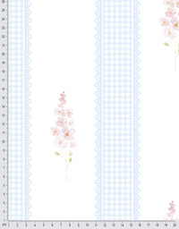 Papel de Parede Adesivo Floral Listrado Azul
