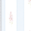 Papel de Parede Adesivo Floral Listrado Azul