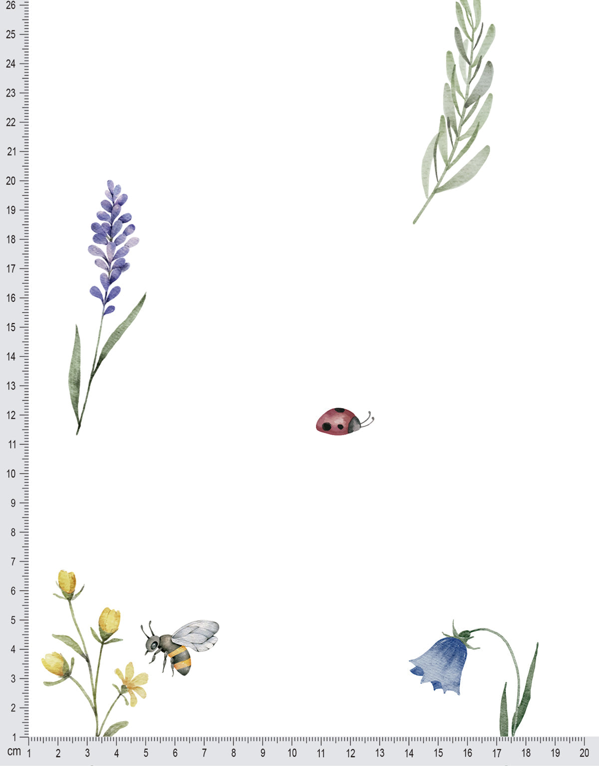 KIT DE 5 ROLOS - 1,50m x 50cm - Papel de Parede Adesivo Florido Aquarela