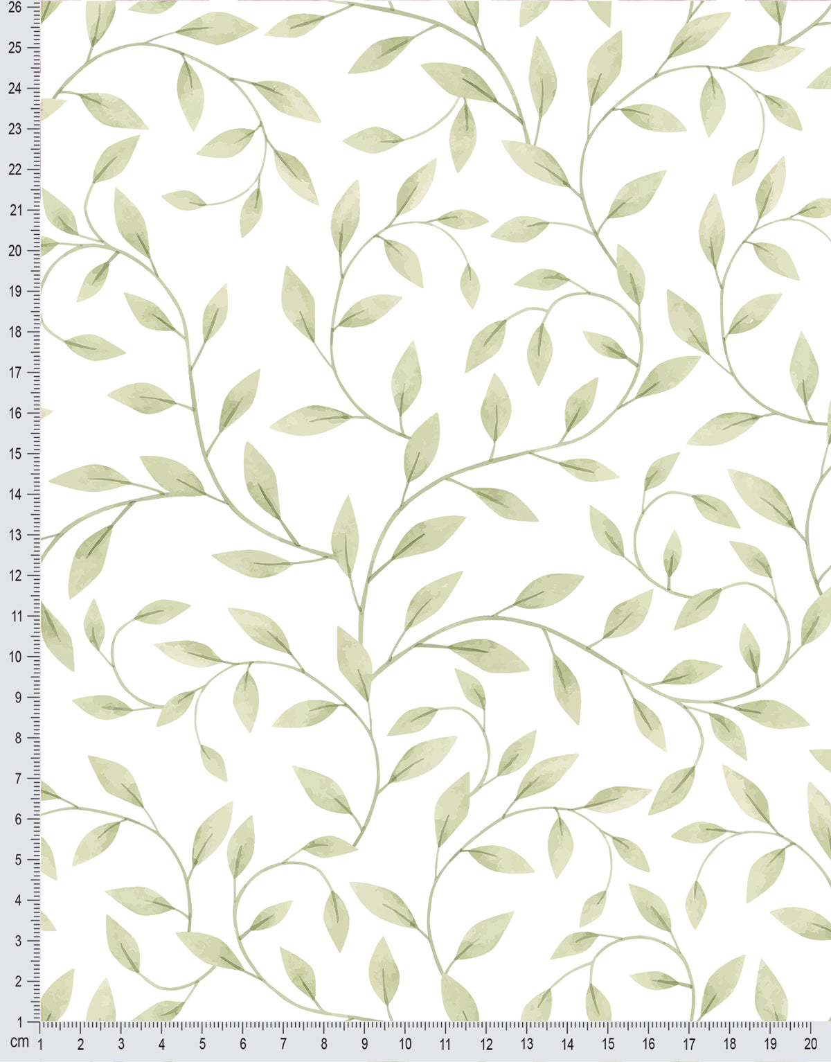Papel de Parede Adesivo Raminhos Verdes Aquarela