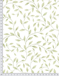 Papel de Parede Adesivo Raminhos Verdes Aquarela