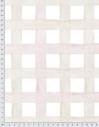 Papel de Parede Adesivo Xadrez Grid Bege e Rosa