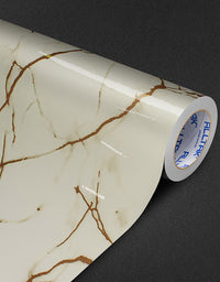 Adesivo para Chão Mármore Crema Marfil Brilho