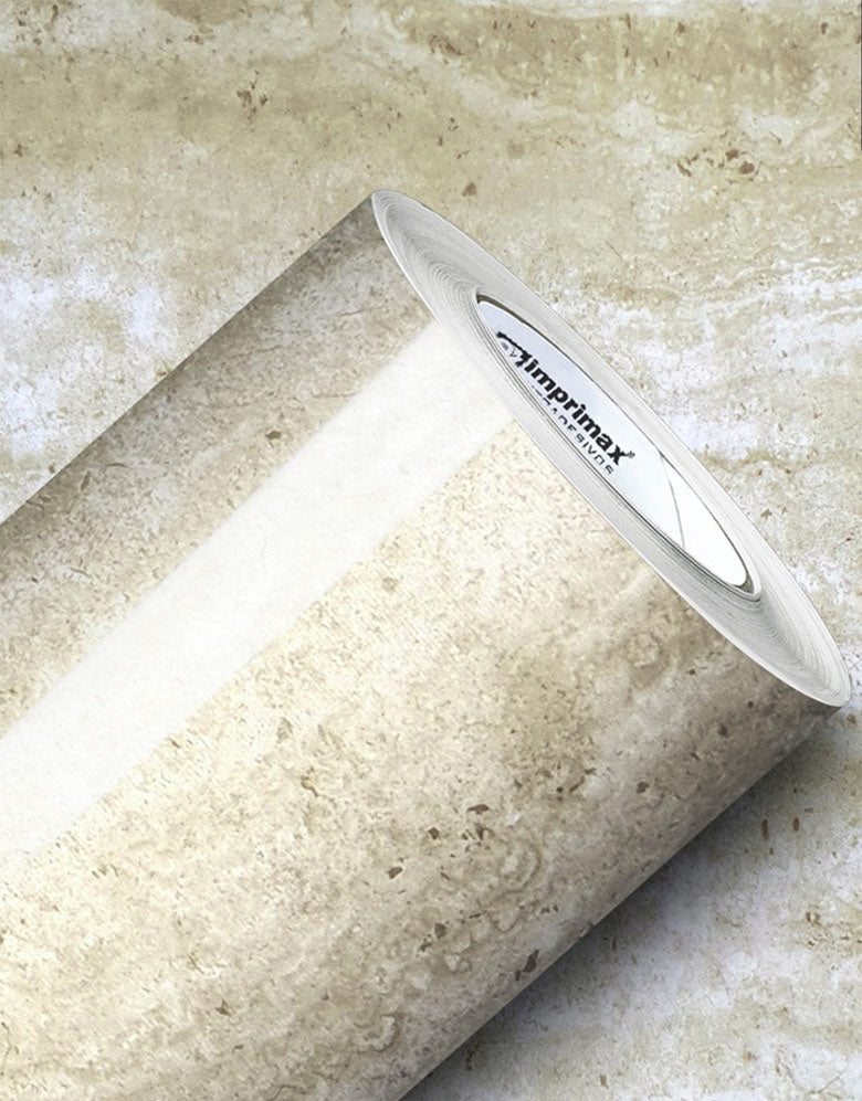 Adesivo para Mesa Mármore Travertino Brilho