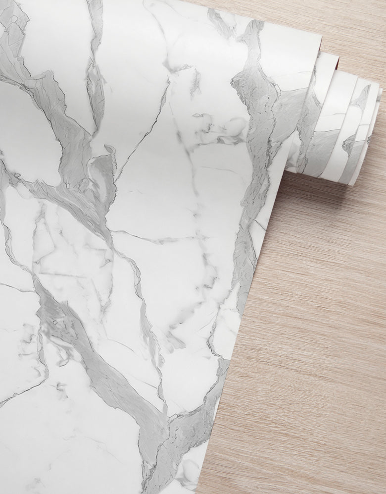 Adesivo para Piso Mármore Branco Glacial