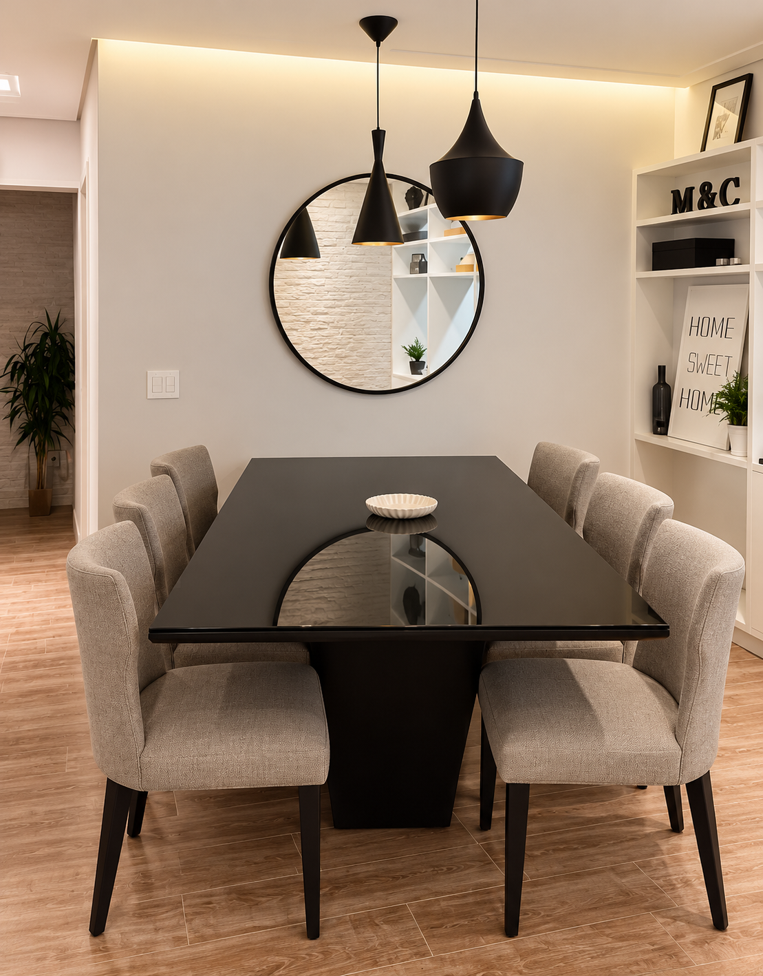Adesivo para Mesa Laca Preto