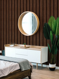 KIT DE 3 ROLOS - 2,50m x 50cm - Papel de Parede Madeira Ripada Larga Chocolate