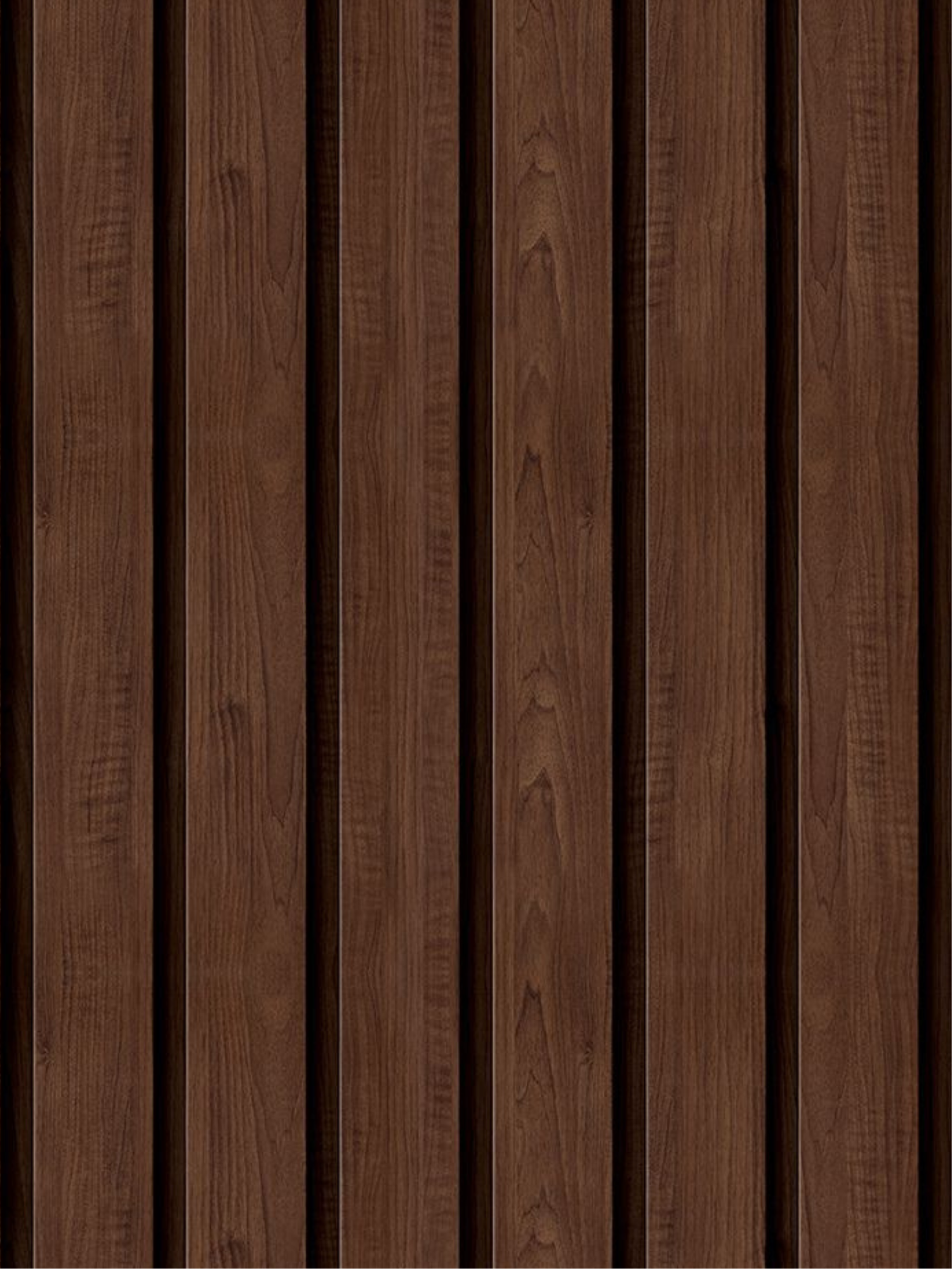 KIT DE 3 ROLOS - 2,50m x 50cm - Papel de Parede Madeira Ripada Larga Chocolate