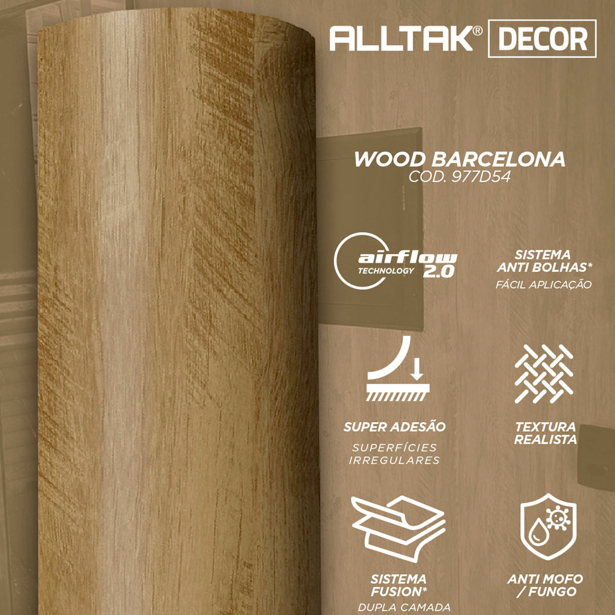 Papel de Parede Texturizado Madeira Barcelona