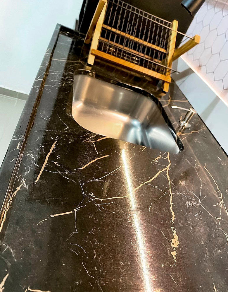 Revestimento Adesivo Mármore Marquina Brilho