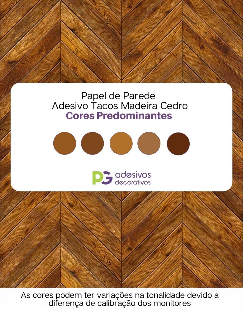 KIT DE 4 ROLOS - 3,00m x 50cm - Papel de Parede Adesivo Tacos Madeira Cedro