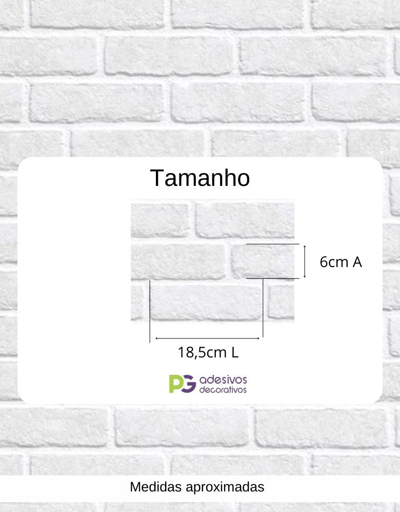 KIT DE 6 ROLOS - 1,50m x 50cm - Papel De Parede Adesivo Tijolinho Branco Milão