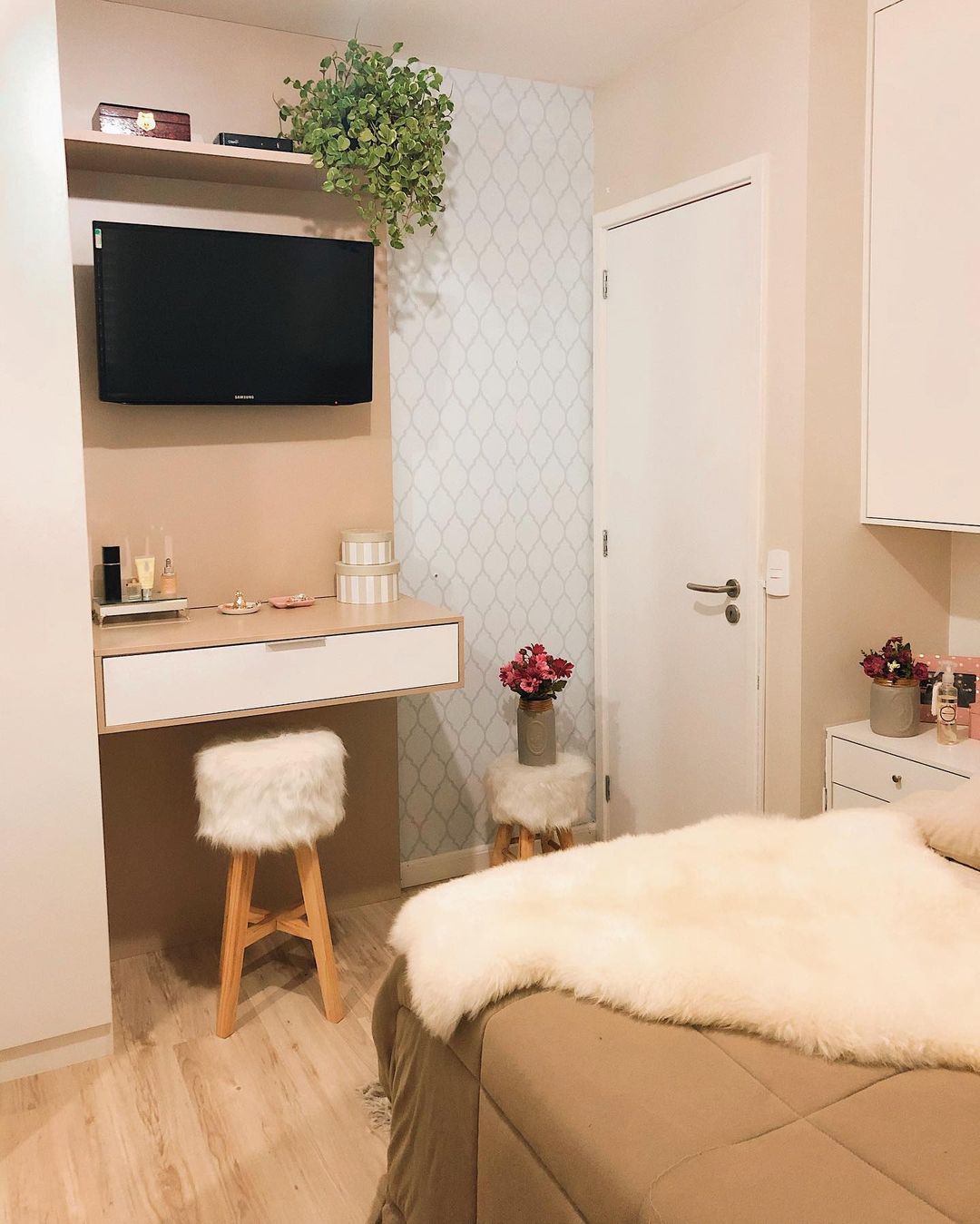 Papel De Parede Adesivo Geométrico Branco