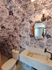 Papel de Parede Adesivo Peônias Azuis