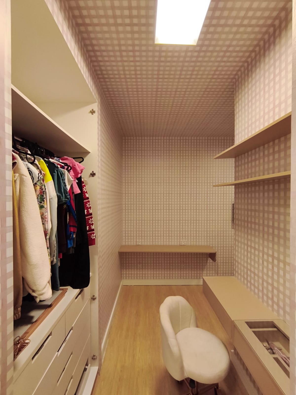 Papel de Parede Xadrez Grid Rosa Bebê