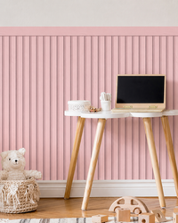 Papel de Parede Adesivo Meia Parede Ripado Rosa