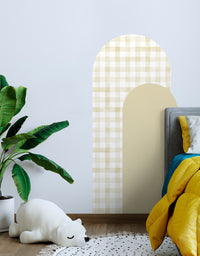 Adesivo de Parede Arco Xadrez Vichy Amarelo