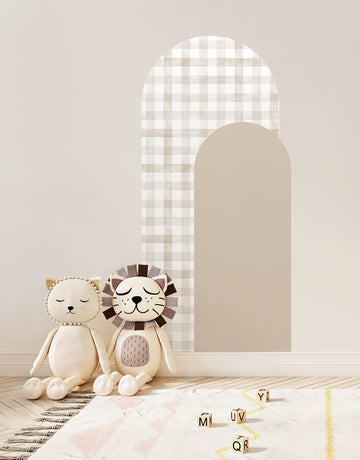 Adesivo de Parede Arco Xadrez Vichy Nude