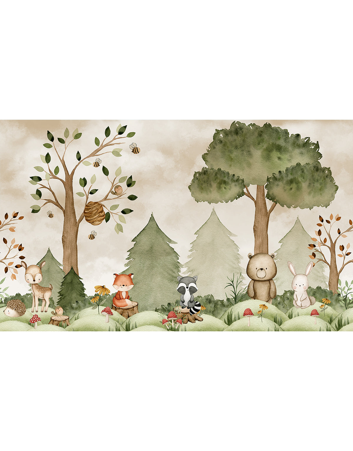 Painel Adesivo Meia Parede Bosque Encantado
