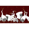 Painel Adesivo Meia Parede Grous Tsuru Vinho