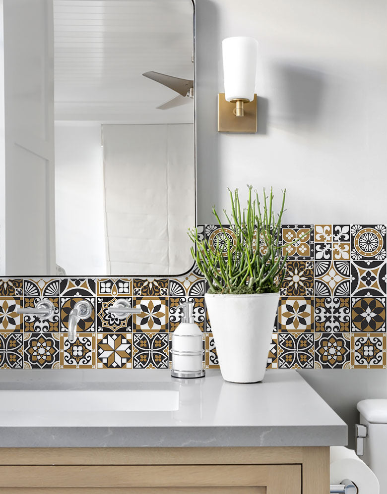 Papel de Parede Adesivo Azulejo Café