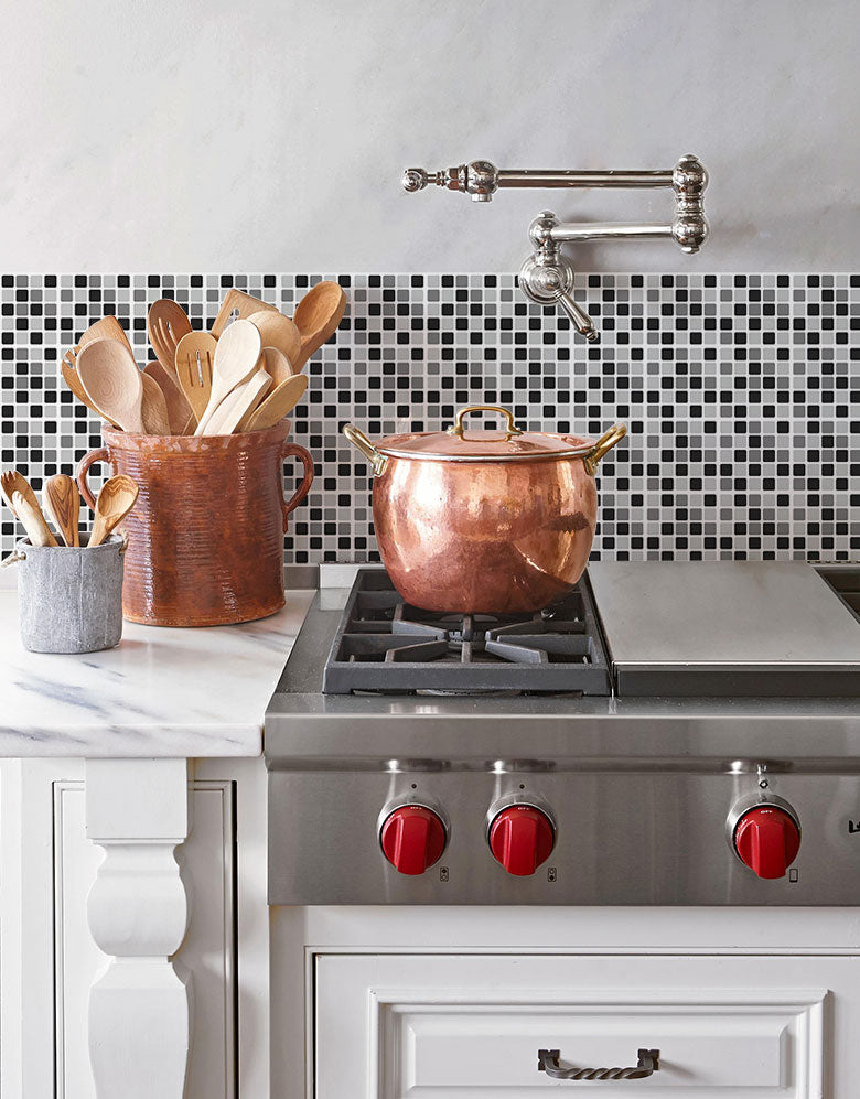 Papel de Parede Adesivo Pastilhas Pretas