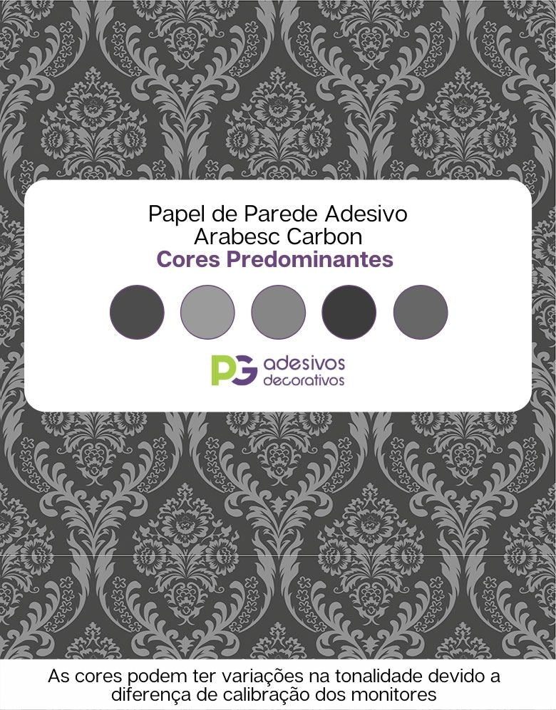 Papel de Parede Adesivo Arabesc Carbon