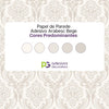 KIT DE 4 ROLOS - 1,00m x 50cm - Papel de Parede Adesivo Arabesc Nude