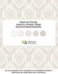KIT DE 3 ROLOS - 1,50m x 50cm - Papel de Parede Adesivo Arabesc Nude