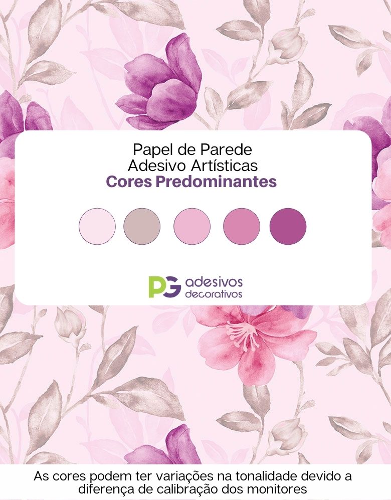 Papel de Parede Adesivo Flores Artísticas