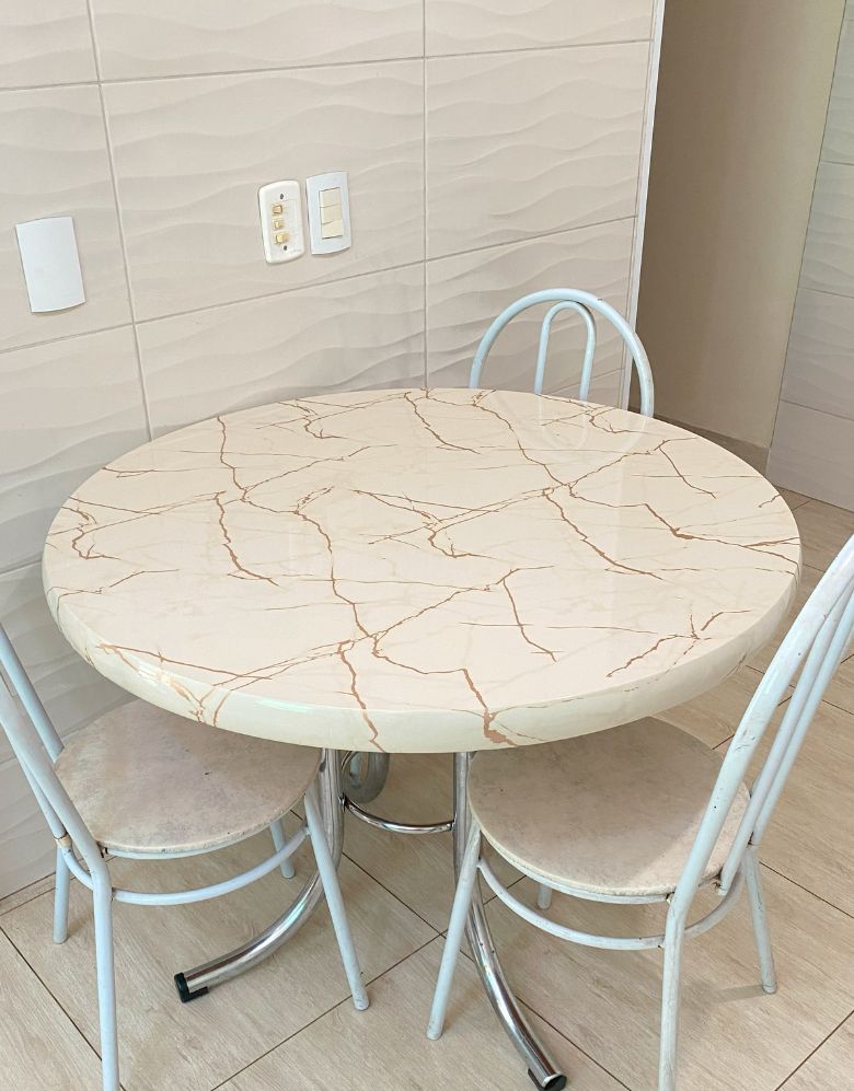 Adesivo para Mesa Mármore Crema Marfil Brilho