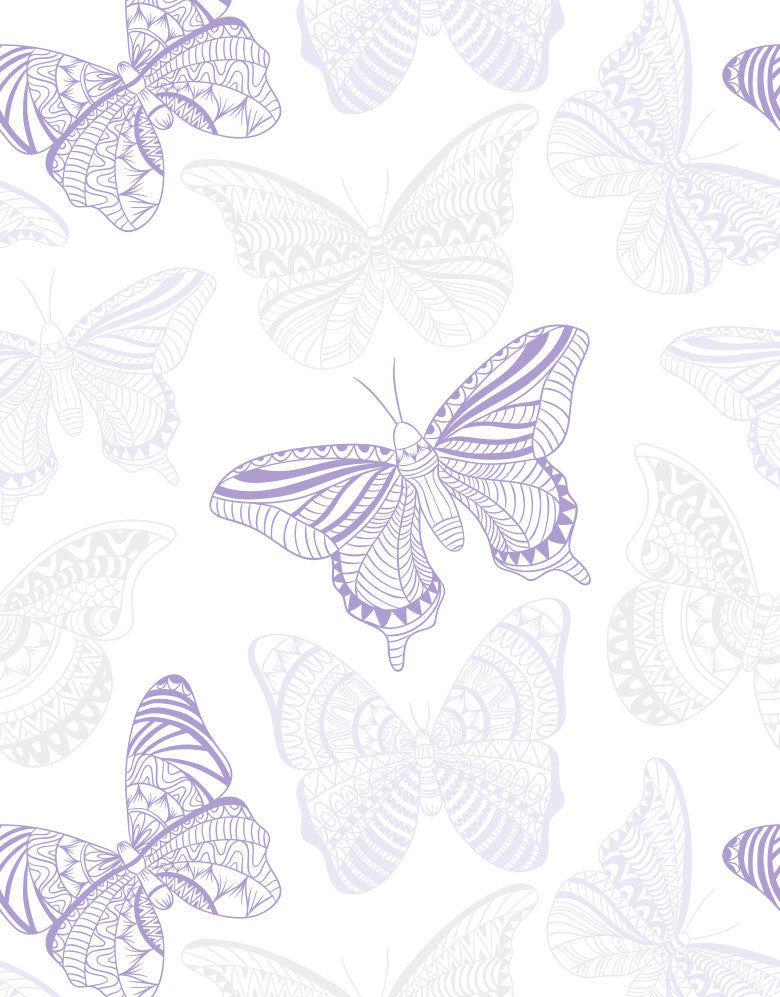 Papel de Parede Adesivo Borboletas Lilás