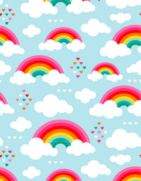 Papel de Parede Adesivo Arco-Íris E Nuvens