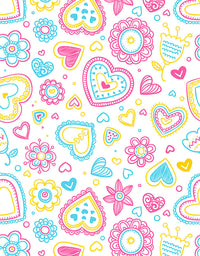 Papel de Parede Adesivo Corações Teen Coloridos