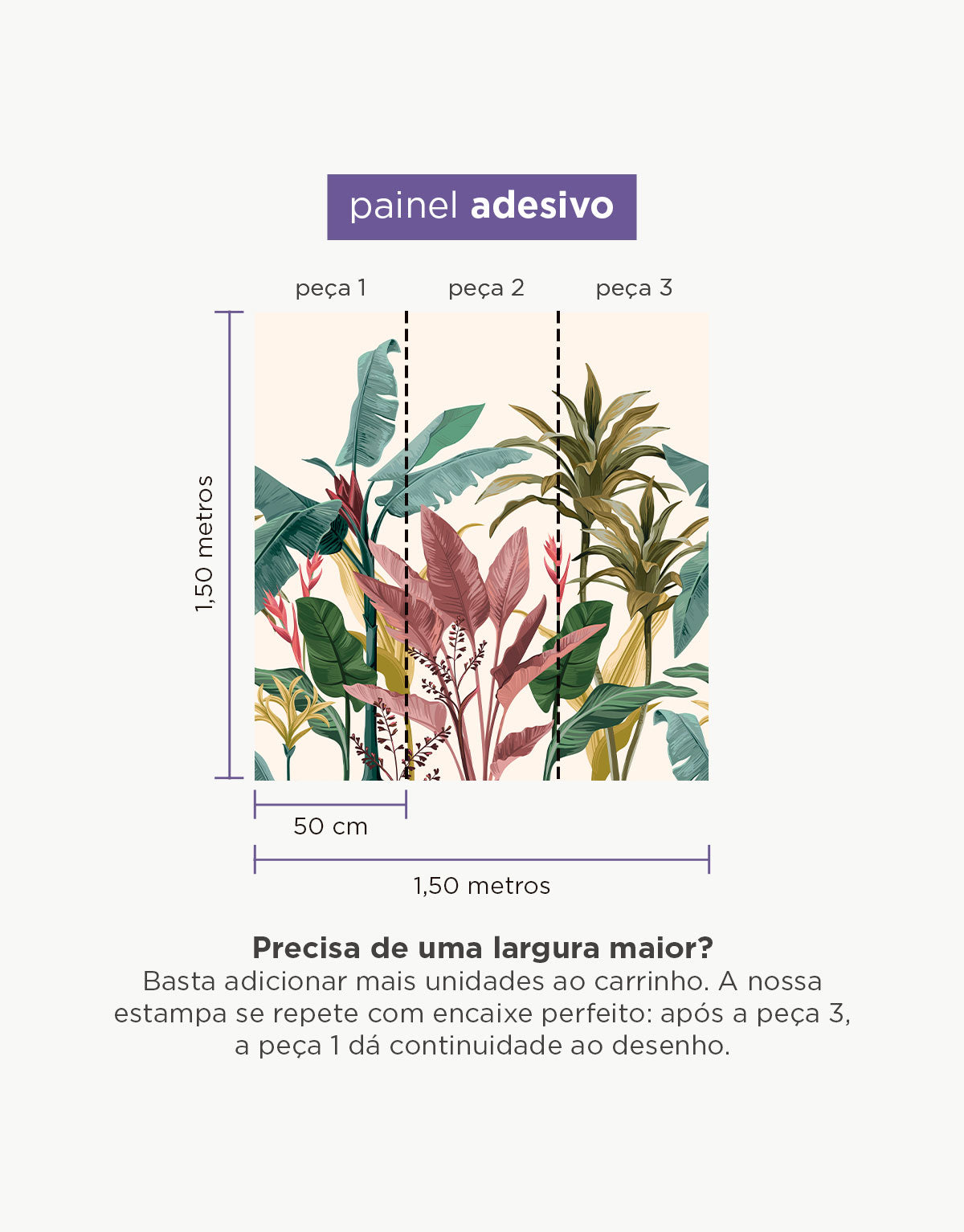 Painel Adesivo Meia Parede Folhagens
