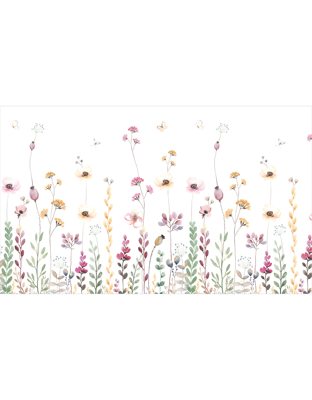 Painel Adesivo Meia Parede Flores Silvestres