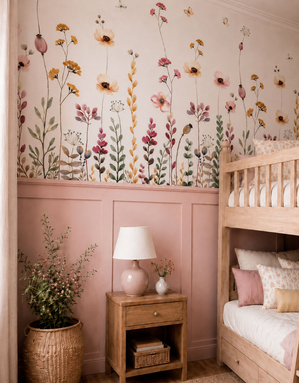 Painel Adesivo Meia Parede Flores Silvestres