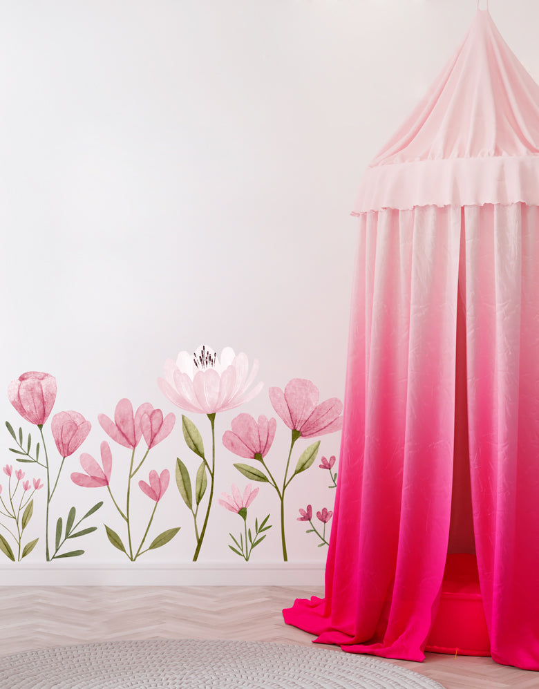 Adesivo de Parede Flores Candy Rosa