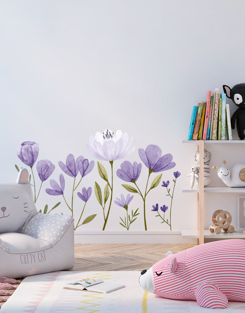 Adesivo de Parede Flores Candy Roxo