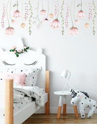 Adesivo de Parede Flores Jardim Rosa