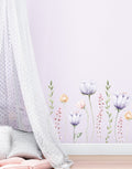 Adesivo de Parede Flores Jardim Roxo